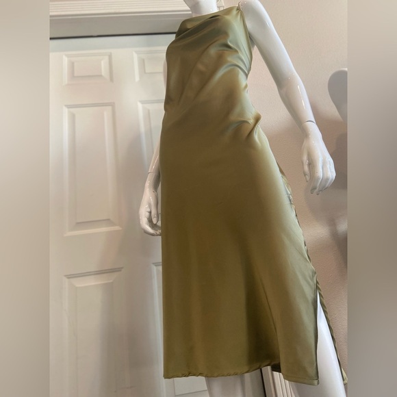 Kilo Brava~For Playful Promises~Olive~Relaxed Fit~Slip Dress~Leg Slit~Size 2X - Picture 7 of 16